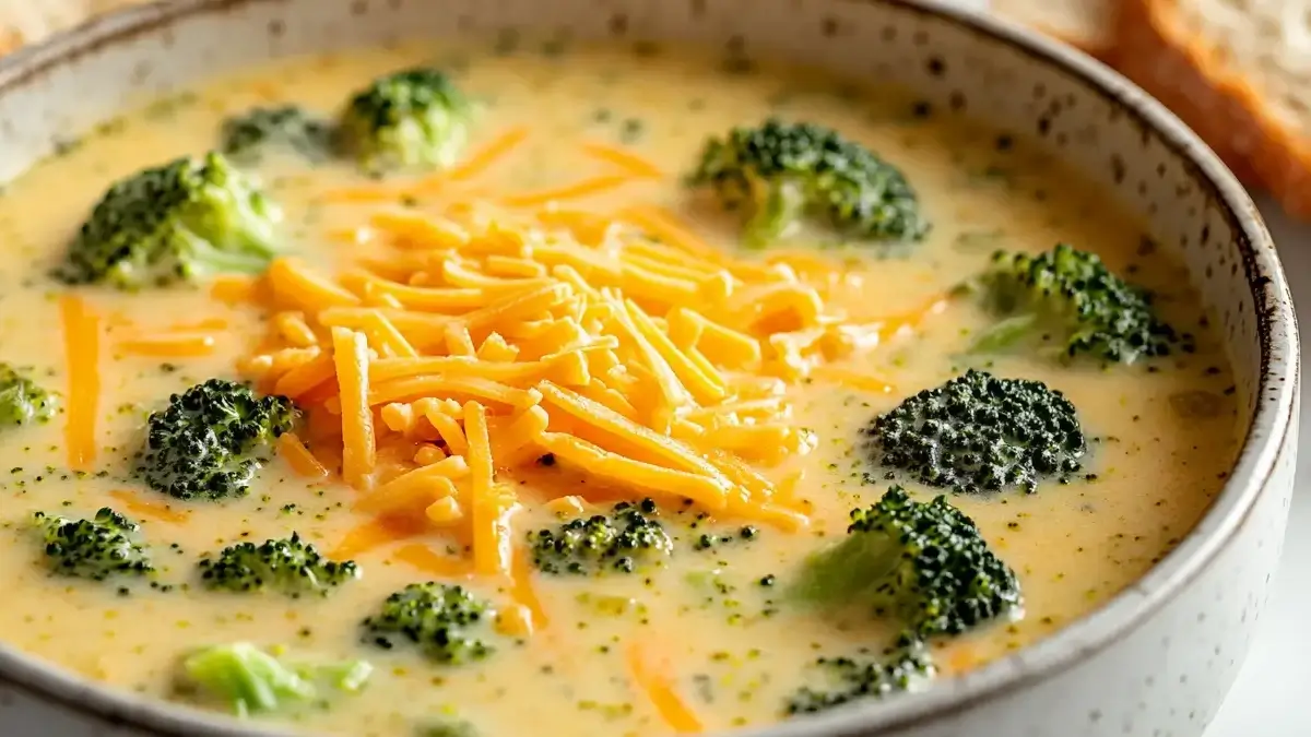 Cheddar and Broccoli Soup Slow Cooker – Cozy, Creamy, and So Easy 6 cheddar and broccoli soup slow cooker topped with shredded cheddar