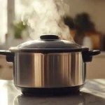 slow cooker safety in summer on white marble countertop